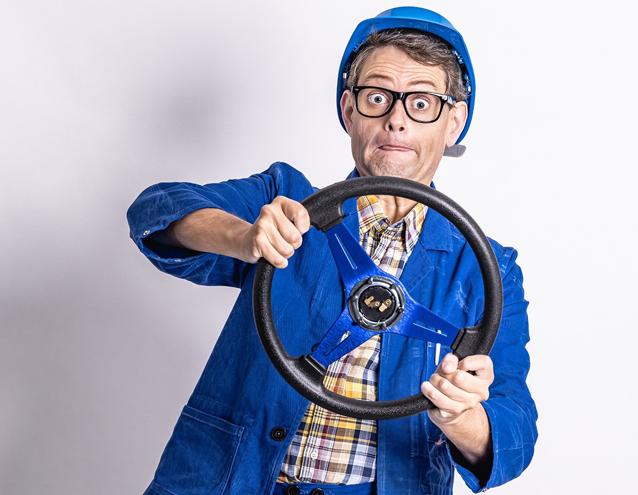 Handwerker Peters Lenkrad